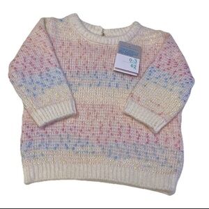 Pink cooler weather baby 0-3 month Blue Crew Neck Sweater